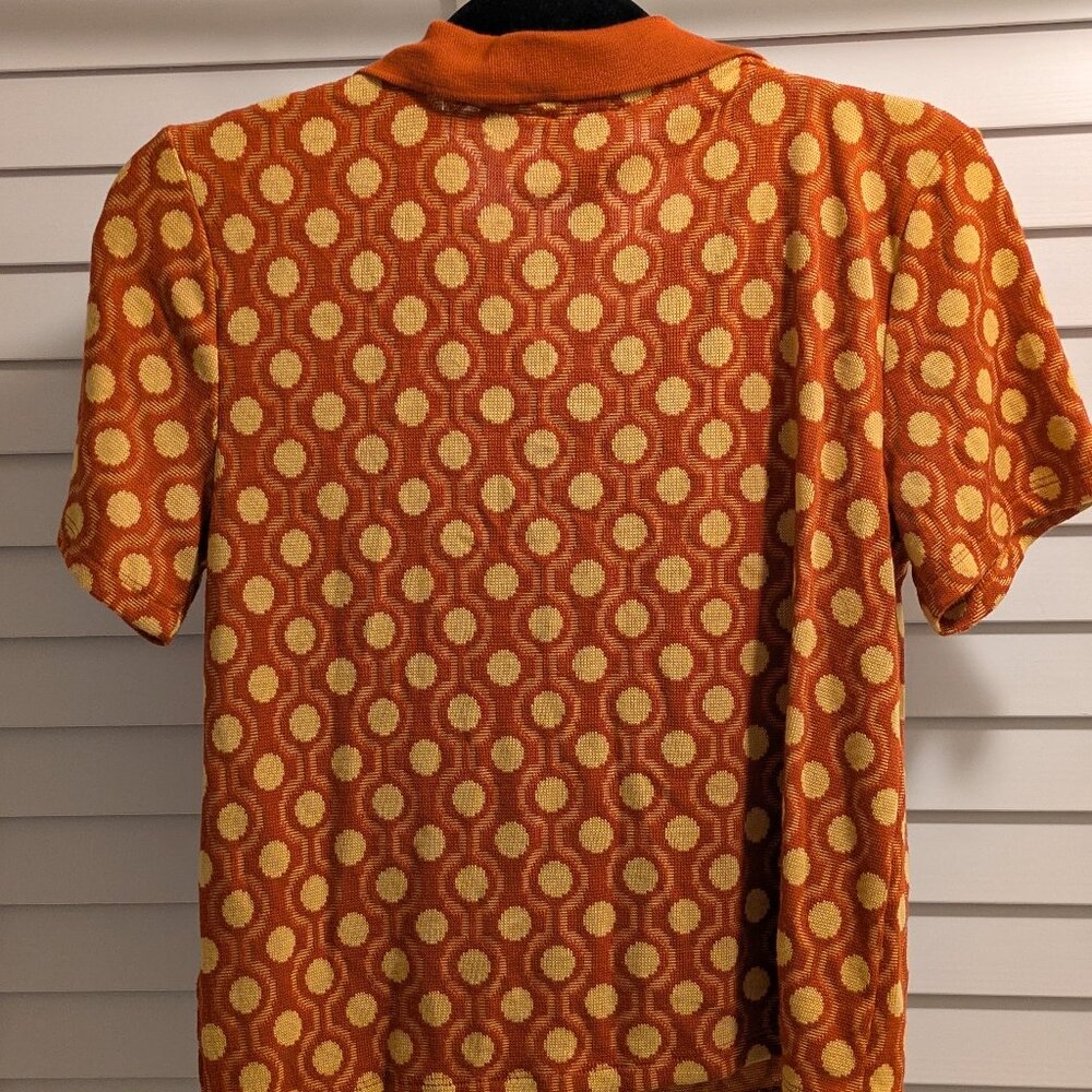 Orange and Maize Industry Knit Top with Button Detail and Collar - Picture 7 of 7